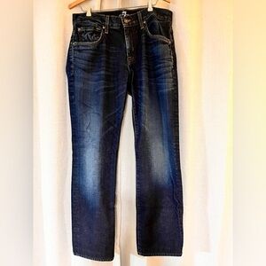 7 For All Mankind Blue Straight Leg Jeans Premium Denim